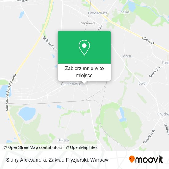 Mapa Slany Aleksandra. Zakład Fryzjerski