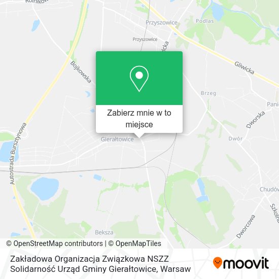 Mapa Zakładowa Organizacja Związkowa NSZZ Solidarność Urząd Gminy Gierałtowice