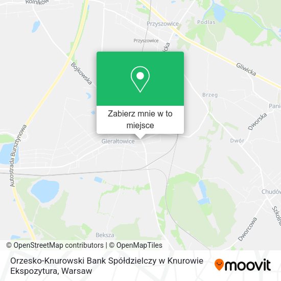 Mapa Orzesko-Knurowski Bank Spółdzielczy w Knurowie Ekspozytura