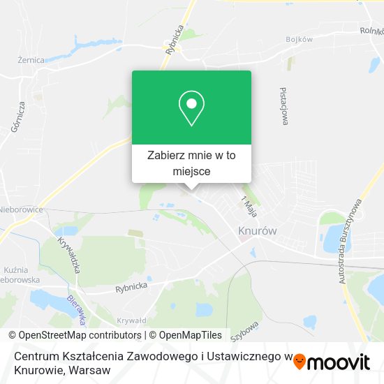 Mapa Centrum Kształcenia Zawodowego i Ustawicznego w Knurowie