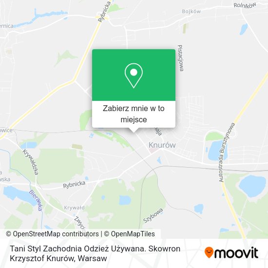 Mapa Tani Styl Zachodnia Odzież Używana. Skowron Krzysztof Knurów