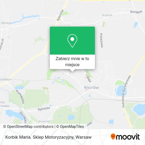 Mapa Korbik Maria. Sklep Motoryzacyjny