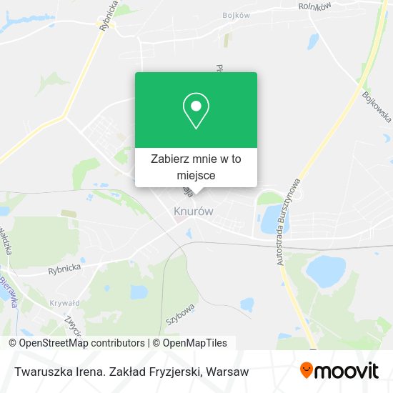 Mapa Twaruszka Irena. Zakład Fryzjerski