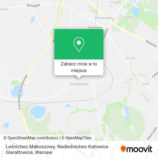 Mapa Leśnictwo Makoszowy. Nadleśnictwo Katowice Gierałtowice