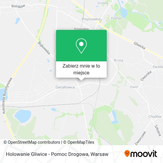 Mapa Holowanie Gliwice - Pomoc Drogowa