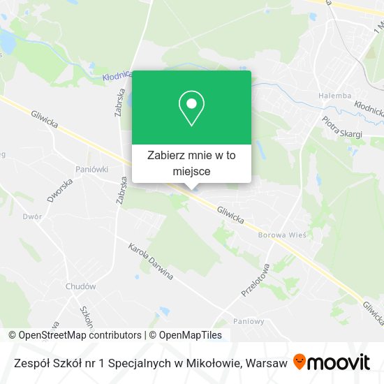 Mapa Zespół Szkół nr 1 Specjalnych w Mikołowie