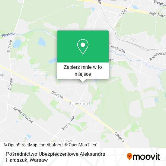 Mapa Pośrednictwo Ubezpieczeniowe Aleksandra Hałaszuk