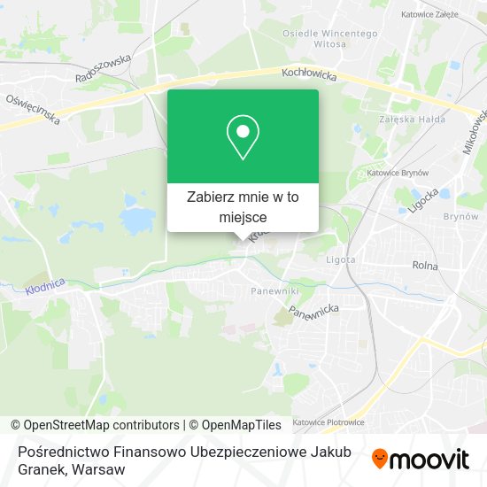 Mapa Pośrednictwo Finansowo Ubezpieczeniowe Jakub Granek