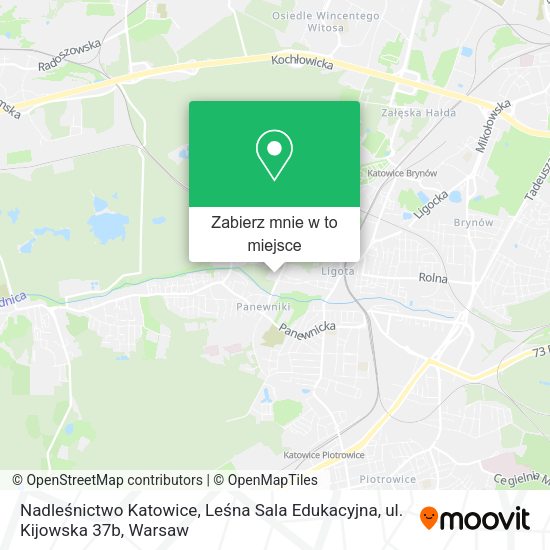 Mapa Nadleśnictwo Katowice, Leśna Sala Edukacyjna, ul. Kijowska 37b