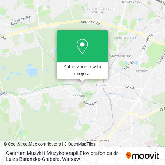 Mapa Centrum Muzyki i Muzykoterapii Biovibrafonica dr Luiza Barańska-Grabara