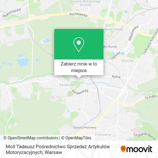 Mapa Moll Tadeusz Pośrednictwo Sprzedaż Artykułów Motoryzacyjnych