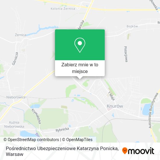 Mapa Pośrednictwo Ubezpieczeniowe Katarzyna Ponicka