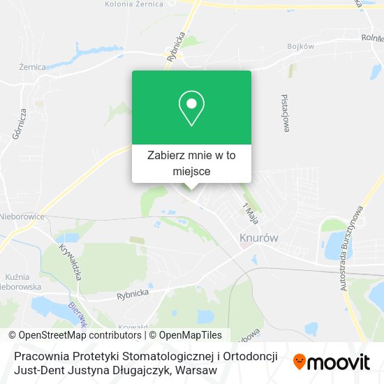 Mapa Pracownia Protetyki Stomatologicznej i Ortodoncji Just-Dent Justyna Długajczyk