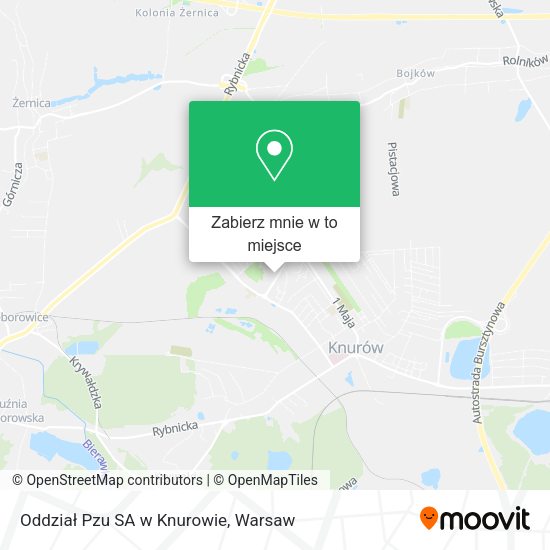 Mapa Oddział Pzu SA w Knurowie