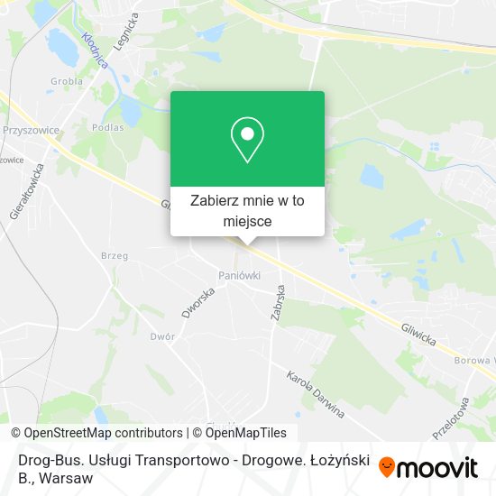 Mapa Drog-Bus. Usługi Transportowo - Drogowe. Łożyński B.