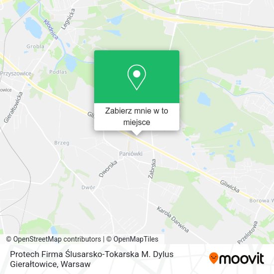 Mapa Protech Firma Ślusarsko-Tokarska M. Dylus Gierałtowice