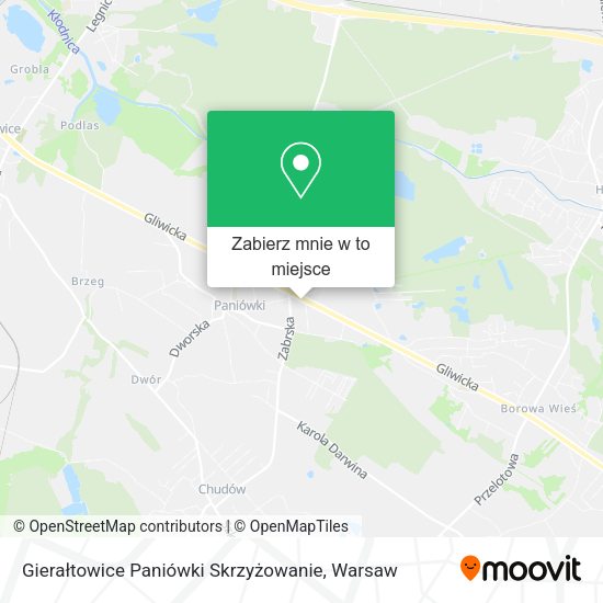 Mapa Gierałtowice Paniówki Skrzyżowanie