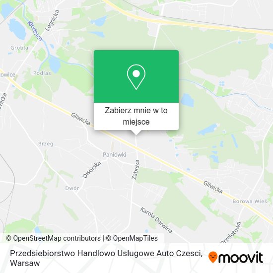 Mapa Przedsiebiorstwo Handlowo Uslugowe Auto Czesci