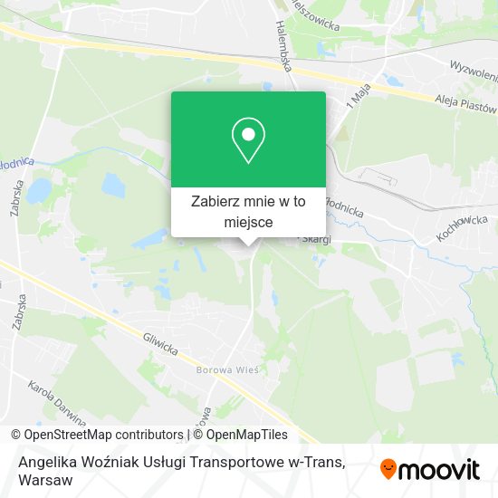 Mapa Angelika Woźniak Usługi Transportowe w-Trans