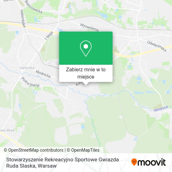 Mapa Stowarzyszenie Rekreacyjno Sportowe Gwiazda Ruda Slaska