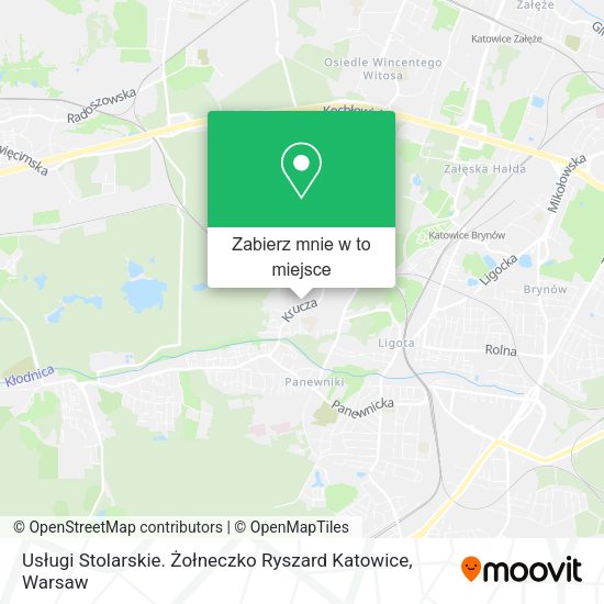 Mapa Usługi Stolarskie. Żołneczko Ryszard Katowice