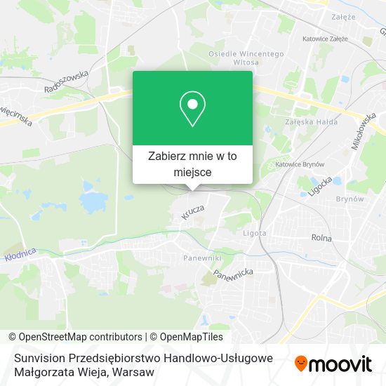 Mapa Sunvision Przedsiębiorstwo Handlowo-Usługowe Małgorzata Wieja