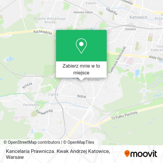 Mapa Kancelaria Prawnicza. Kwak Andrzej Katowice