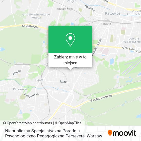 Mapa Niepubliczna Specjalistyczna Poradnia Psychologiczno-Pedagogiczna Persevere