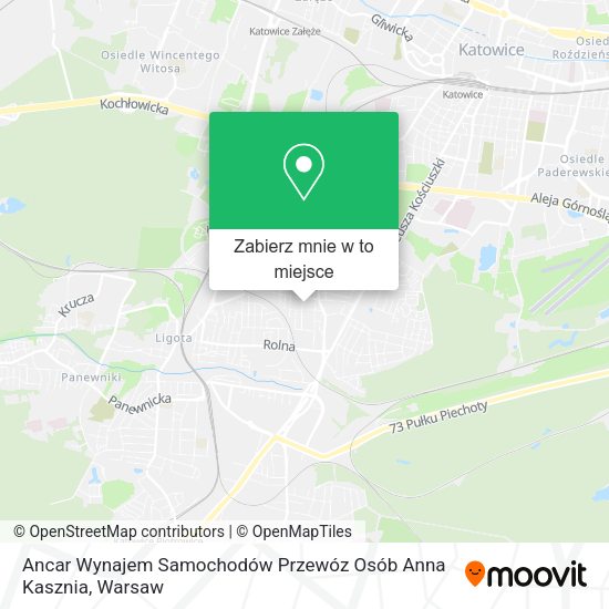 Mapa Ancar Wynajem Samochodów Przewóz Osób Anna Kasznia