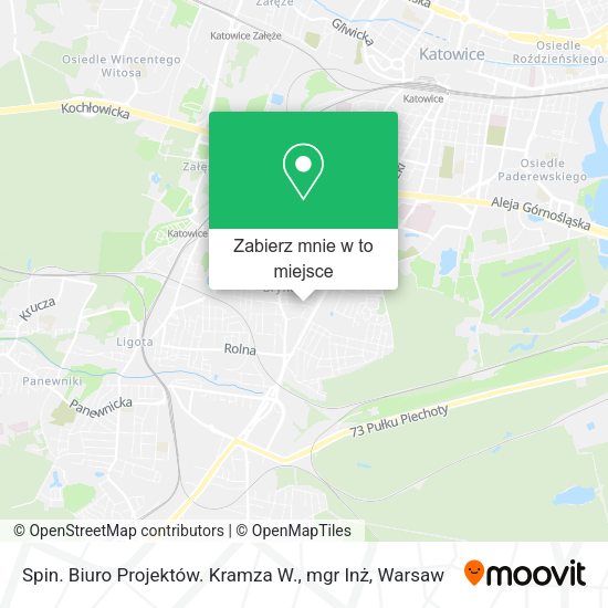 Mapa Spin. Biuro Projektów. Kramza W., mgr Inż