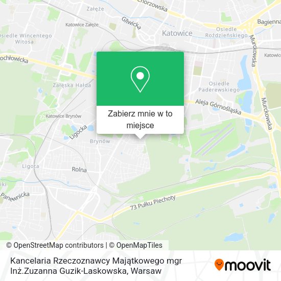 Mapa Kancelaria Rzeczoznawcy Majątkowego mgr Inż.Zuzanna Guzik-Laskowska