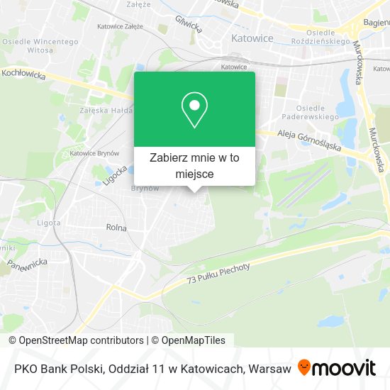 Mapa PKO Bank Polski, Oddział 11 w Katowicach