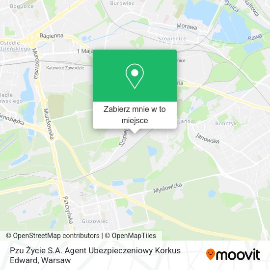 Mapa Pzu Życie S.A. Agent Ubezpieczeniowy Korkus Edward