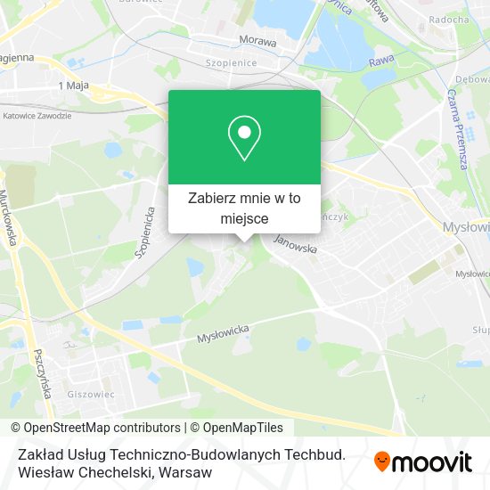 Mapa Zakład Usług Techniczno-Budowlanych Techbud. Wiesław Chechelski