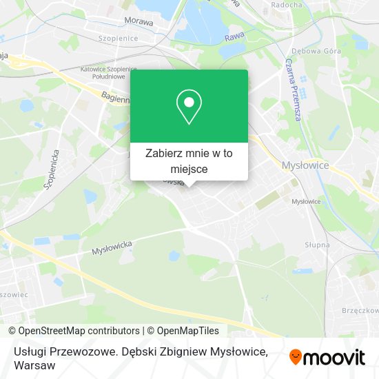 Mapa Usługi Przewozowe. Dębski Zbigniew Mysłowice