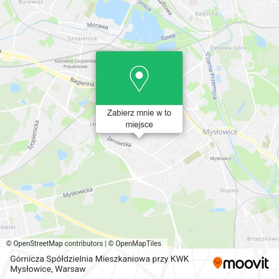 Mapa Górnicza Spółdzielnia Mieszkaniowa przy KWK Mysłowice