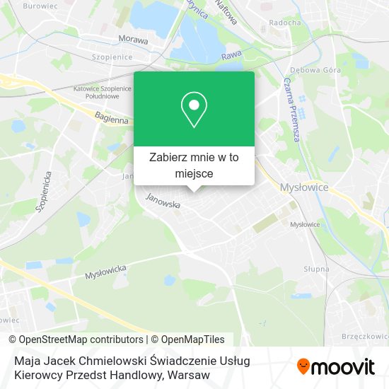 Mapa Maja Jacek Chmielowski Świadczenie Usług Kierowcy Przedst Handlowy