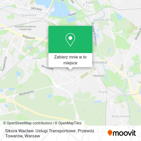 Mapa Sikora Wacław. Usługi Transportowe. Przewóz Towarów