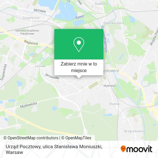 Mapa Urząd Pocztowy, ulica Stanisława Moniuszki