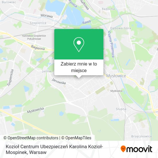 Mapa Kozioł Centrum Ubezpieczeń Karolina Kozioł-Mospinek