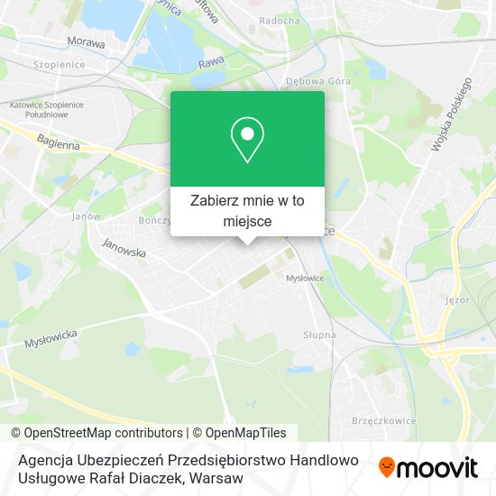 Mapa Agencja Ubezpieczeń Przedsiębiorstwo Handlowo Usługowe Rafał Diaczek