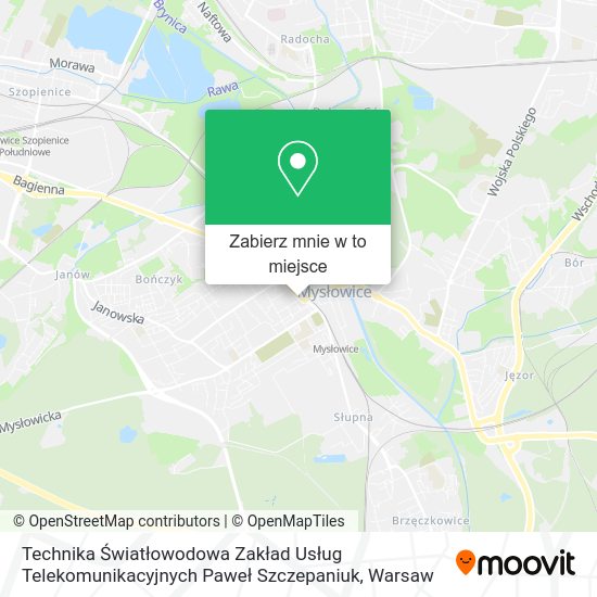 Mapa Technika Światłowodowa Zakład Usług Telekomunikacyjnych Paweł Szczepaniuk