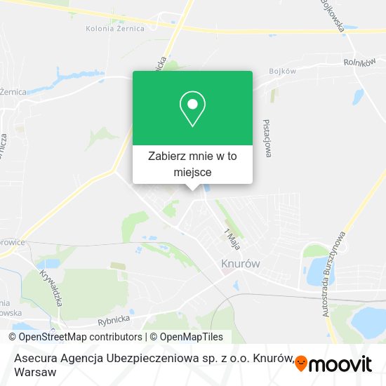 Mapa Asecura Agencja Ubezpieczeniowa sp. z o.o. Knurów