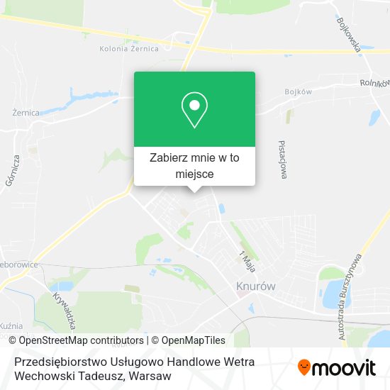 Mapa Przedsiębiorstwo Usługowo Handlowe Wetra Wechowski Tadeusz