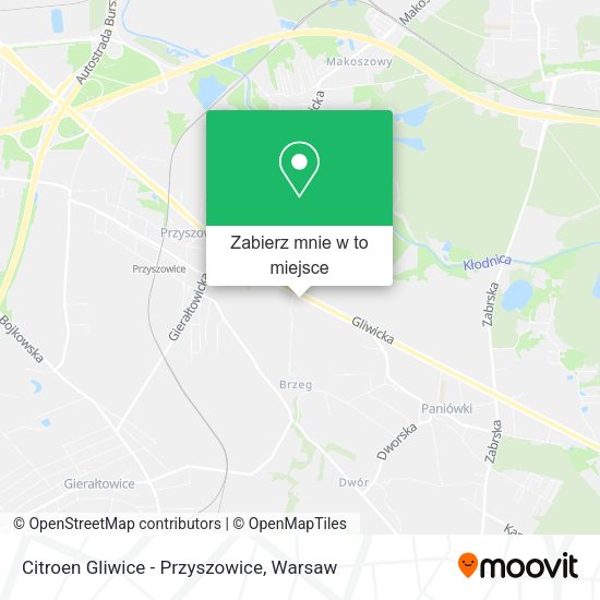 Mapa Citroen Gliwice - Przyszowice