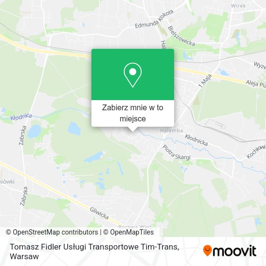 Mapa Tomasz Fidler Usługi Transportowe Tim-Trans