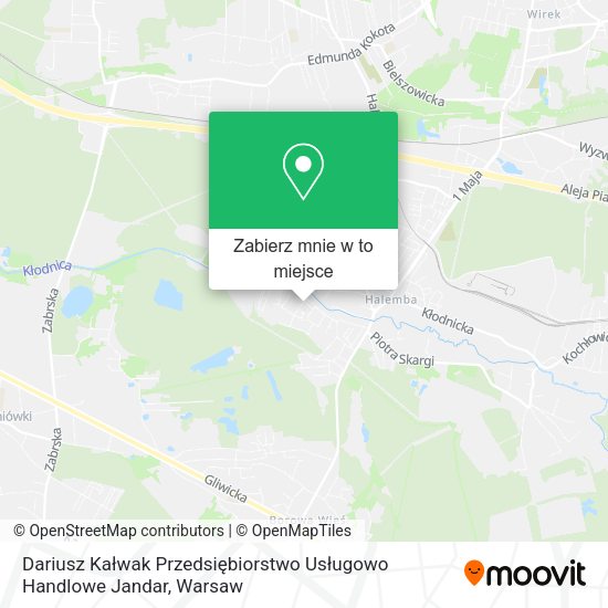 Mapa Dariusz Kałwak Przedsiębiorstwo Usługowo Handlowe Jandar