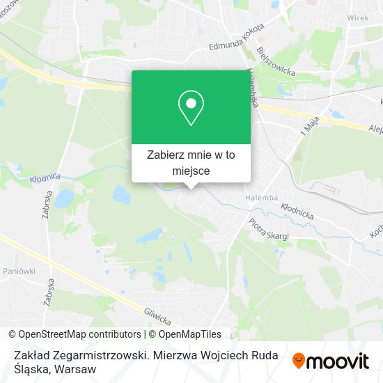 Mapa Zakład Zegarmistrzowski. Mierzwa Wojciech Ruda Śląska