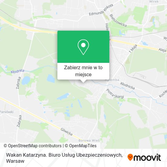 Mapa Wakan Katarzyna. Biuro Usług Ubezpieczeniowych