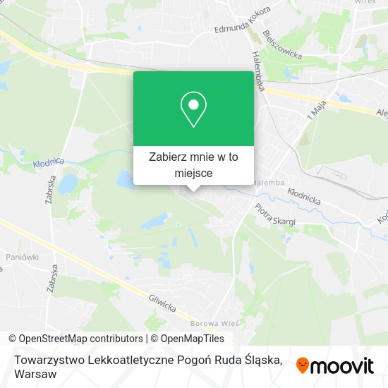 Mapa Towarzystwo Lekkoatletyczne Pogoń Ruda Śląska